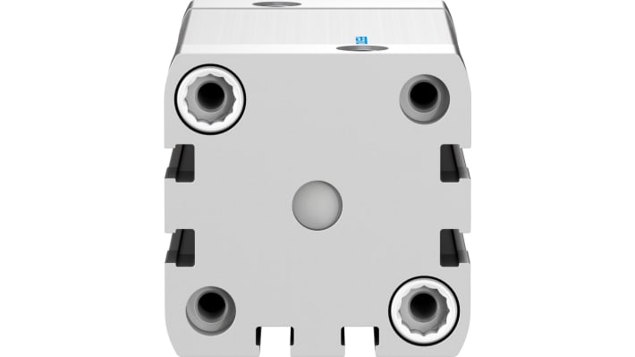 Cilindro pneumatico Festo ADN-40-50-A-P-A, doppio effetto, foro 40 mm, corsa 50 mm, pressione max 10 bar, dimensioni 54,5 x 54,5 x 101,1 mm.
