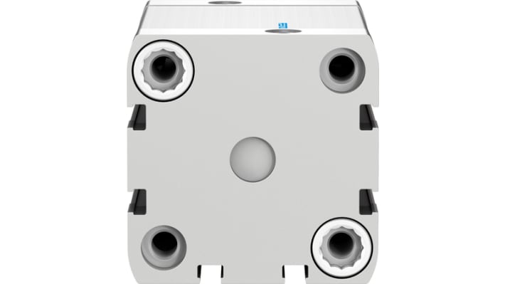 Cilindro pneumatico Festo ADN-50-50-A-P-A, doppio effetto, foro 50 mm, corsa 50 mm, pressione max 10 bar, dimensioni 65.5 x 65.5 x 102.7 mm.
