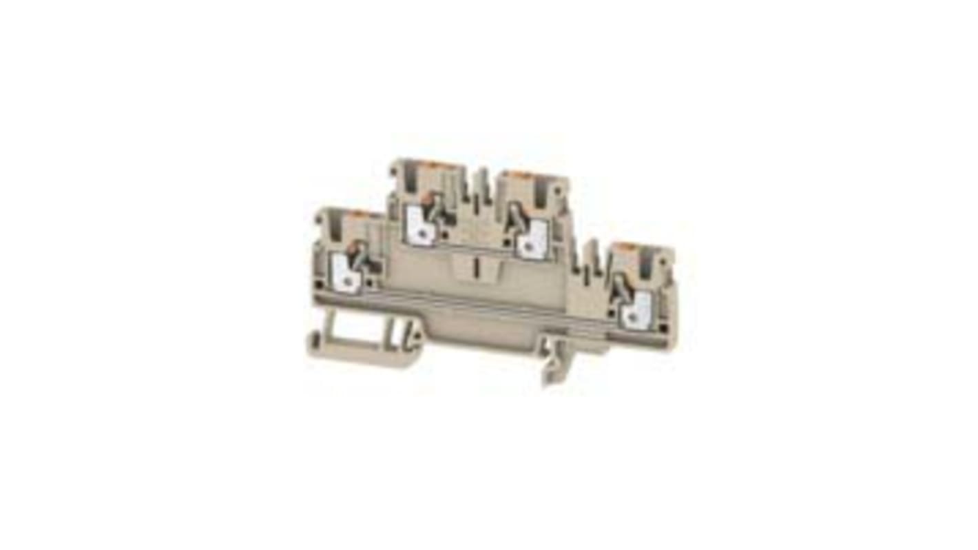Morsettiera DIN Weidmüller 1547610000 - 24A Beige, doppio livello. Ideale per automazione e cablaggio, fili 28-12 AWG, resistente a temperature estreme.