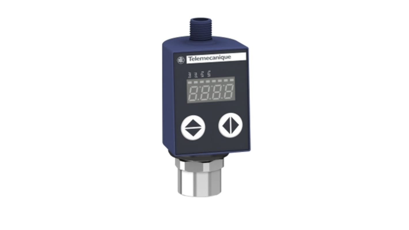Pressostato differenziale Telemecanique Sensors XMLRM01G0T25, corpo in plastica, uscita 4-20 mA, montaggio su cavo, IP65/IP67.