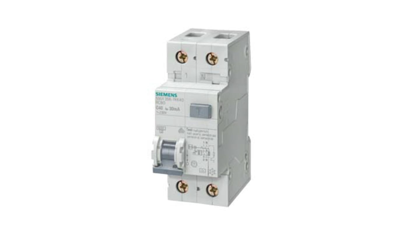 Siemens 5SU1356-7KK16 RCBO 16A, 2P, 30mA, Guida DIN - Protezione elettrica per applicazioni industriali.