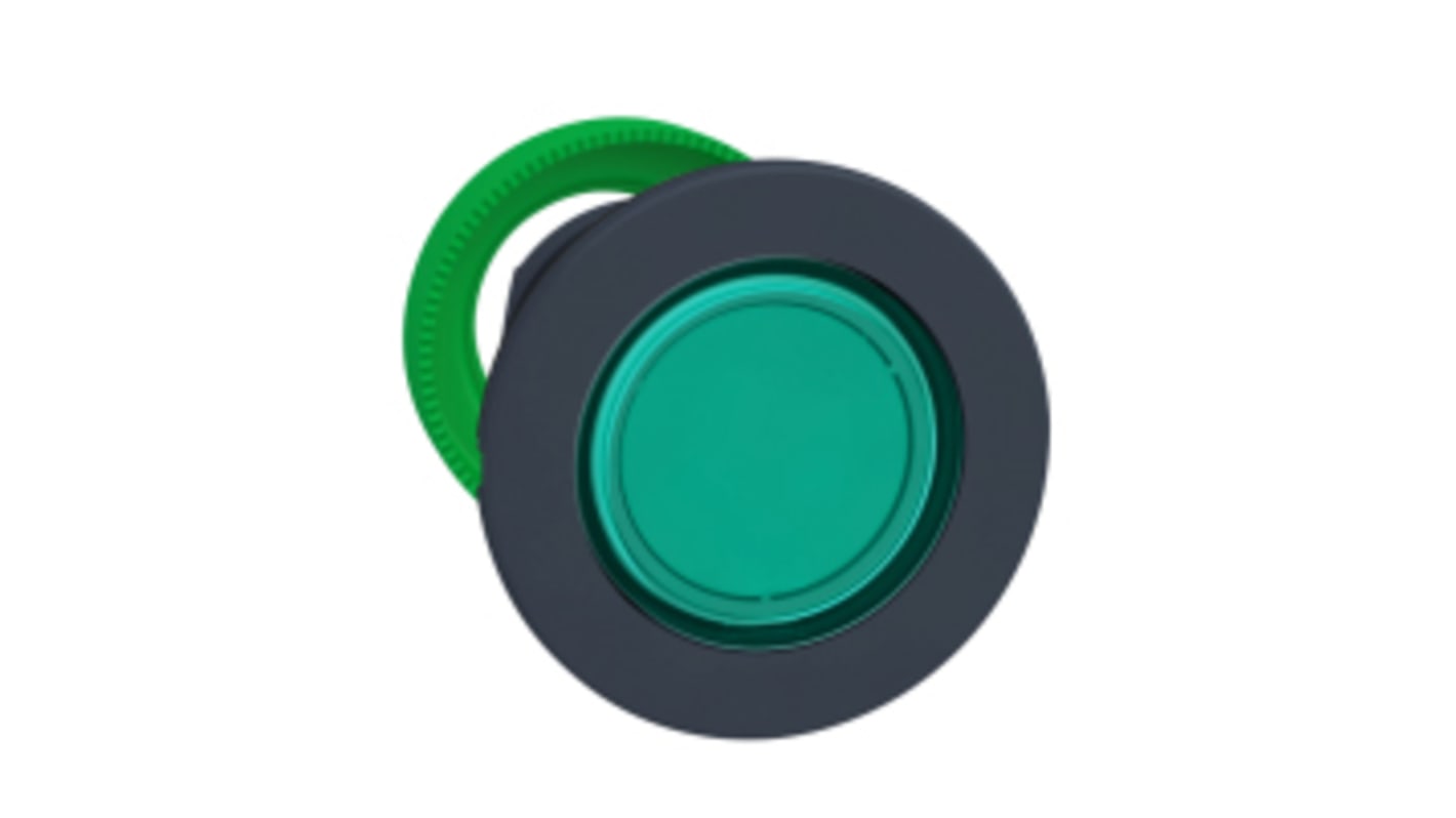 Spia luminosa verde Schneider Electric ZB5FV033, LED integrato, montaggio a filo, diametro 30 mm, protezione IP66/IP67/IP69K.
