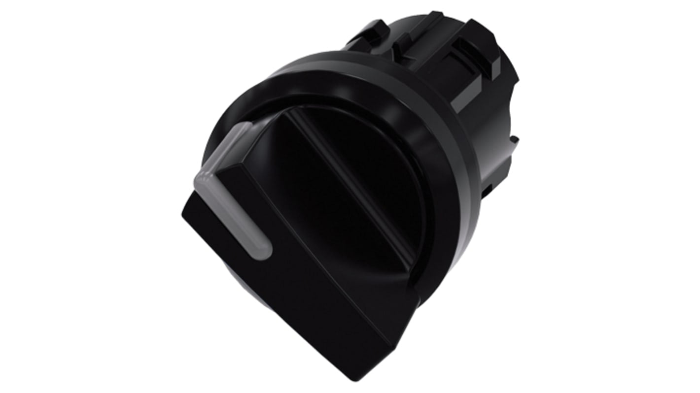 Selettore luminoso Siemens SIRIUS ACT, rotondo, 22 mm, 2 posizioni O-I, plastica nera, grado di protezione IP66/IP67/IP69K.