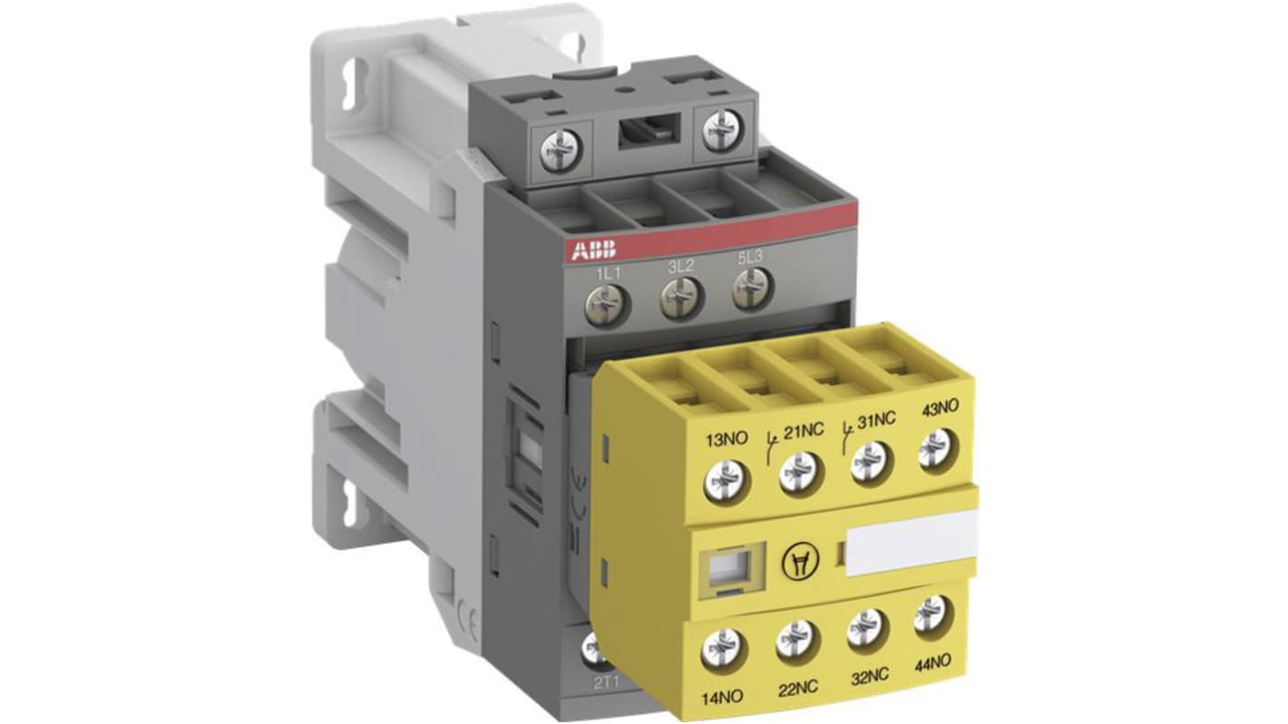 Contattore ABB Jokab AFS, 3 poli, 30 A, 7,5 kW, 600 V c.a., montaggio su guida DIN, dimensioni 110,5 x 80 x 45 mm.