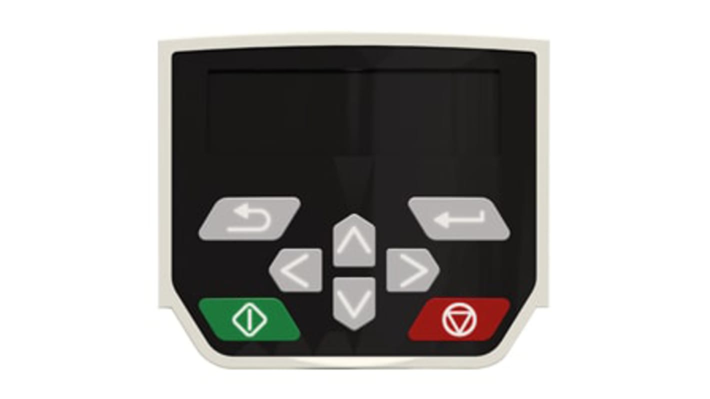 Tastierino remoto Control Techniques 82500000000000 per Unidrive M400, LCD multilingue, progettato per configurazione e diagnostica.