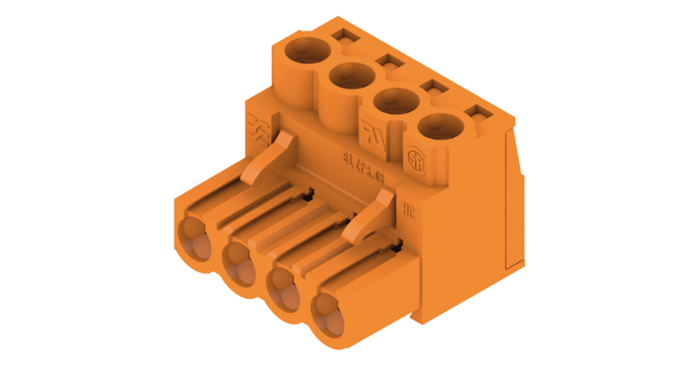 Morsettiera Weidmüller Femmina 4 vie 1 fila 5.08mm - Cod. 1943600000 - Sicurezza avanzata, predisposizione per filo, protezione cavi - Ideale per circuiti stampati.