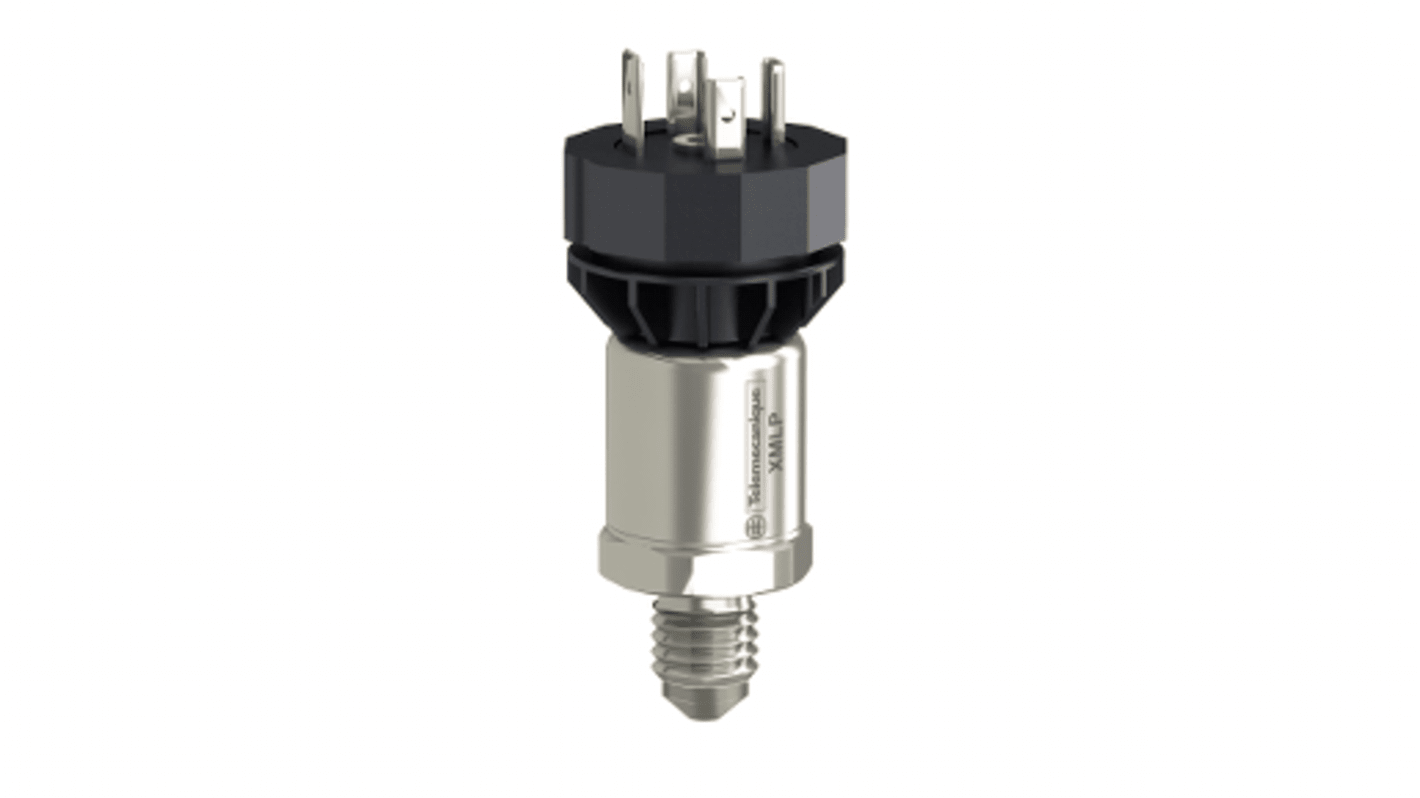 Pressostato Telemecanique Sensors XMLP025BC270, 25 bar max, uscita 4-20 mA, custodia in acciaio inox, IP65.