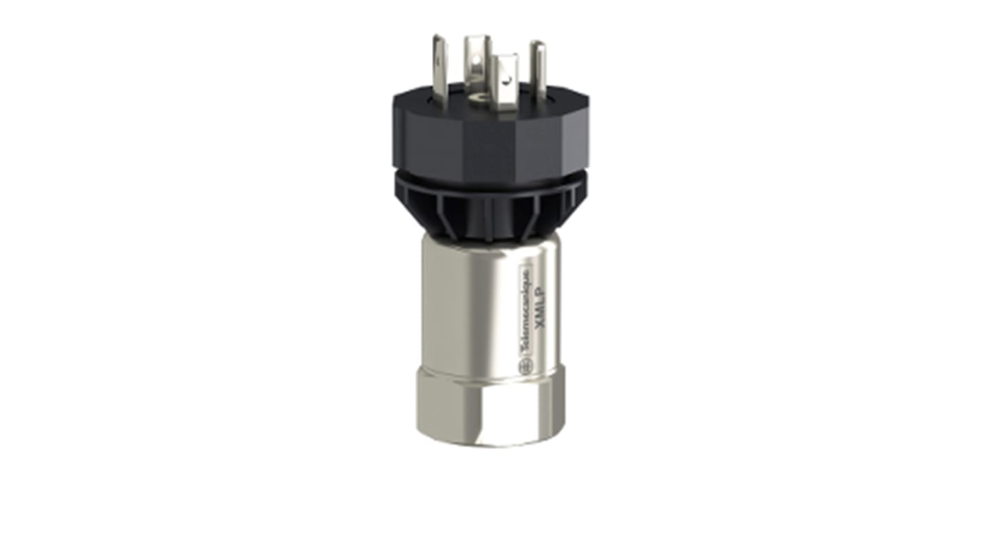 Pressostato Telemecanique Sensors XMLP025BC290, max 25 bar, uscita analogica 4-20 mA, custodia in acciaio INOX, IP65.