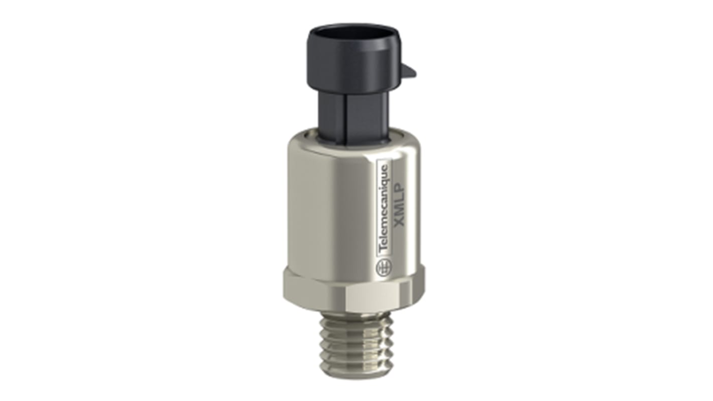 Pressostato Telemecanique Sensors XMLP1K0PP730, 1000 psi max, uscita analogica 0-10 V, custodia inox, IP65/IP67.
