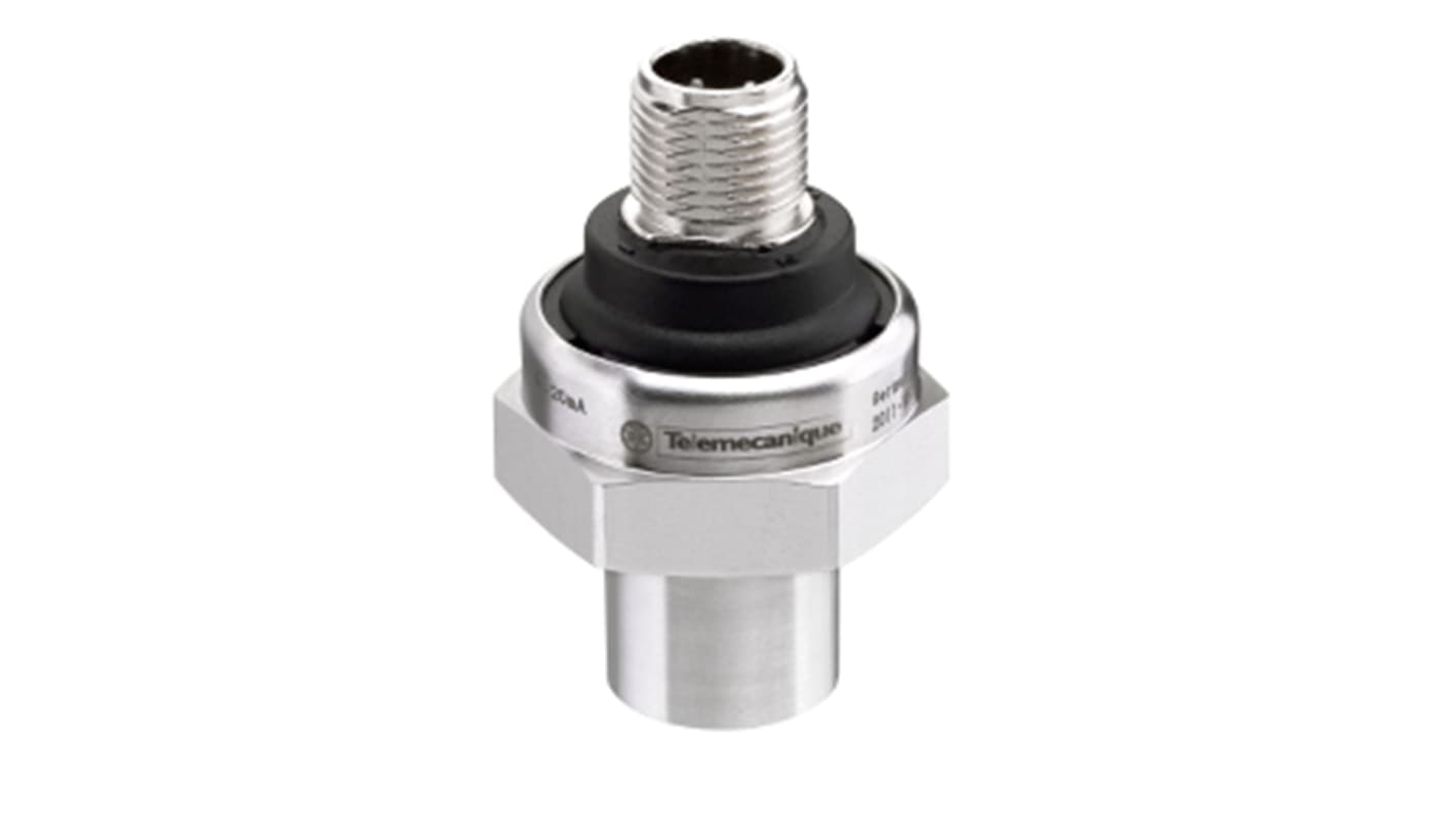Pressostato Telemecanique Sensors XMLPM3CPD290, 300 psi max, uscita 4-20 mA, alimentazione 12-24 V c.c., custodia in acciaio inox.
