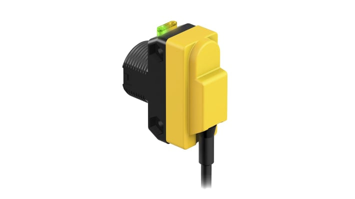 Sensore fotoelettrico rettangolare Banner QS18VN6FF50, rilevamento 50 mm, uscita NPN, grado di protezione IP67.