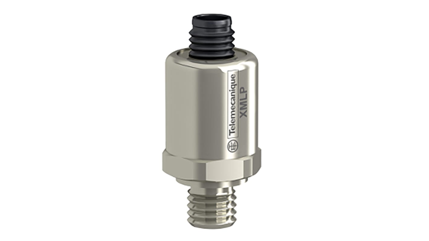 Trasmettitore di pressione Telemecanique Sensors XMLP2D5GD21F: 2.5bar, 4-20 mA, attacco G1/4 A, FPM. Ideale per aria, acqua, gas e olio idraulico.