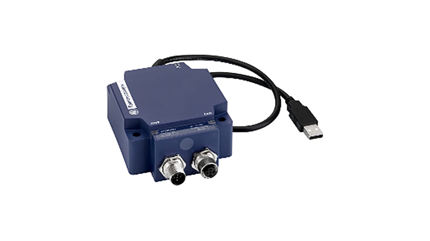 Sensore di prossimità Telemecanique Sensors XXZBOX01, interfaccia ultrasonica con connettore M12 a 5 pin, conforme CE e IEC 60529.
