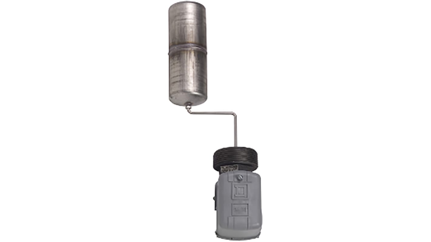 Interruttore a galleggiante Telemecanique Sensors 9037HG36Z20, DPST, montaggio avvitato, corpo in polipropilene, temperatura operativa -22°F a +220°F.