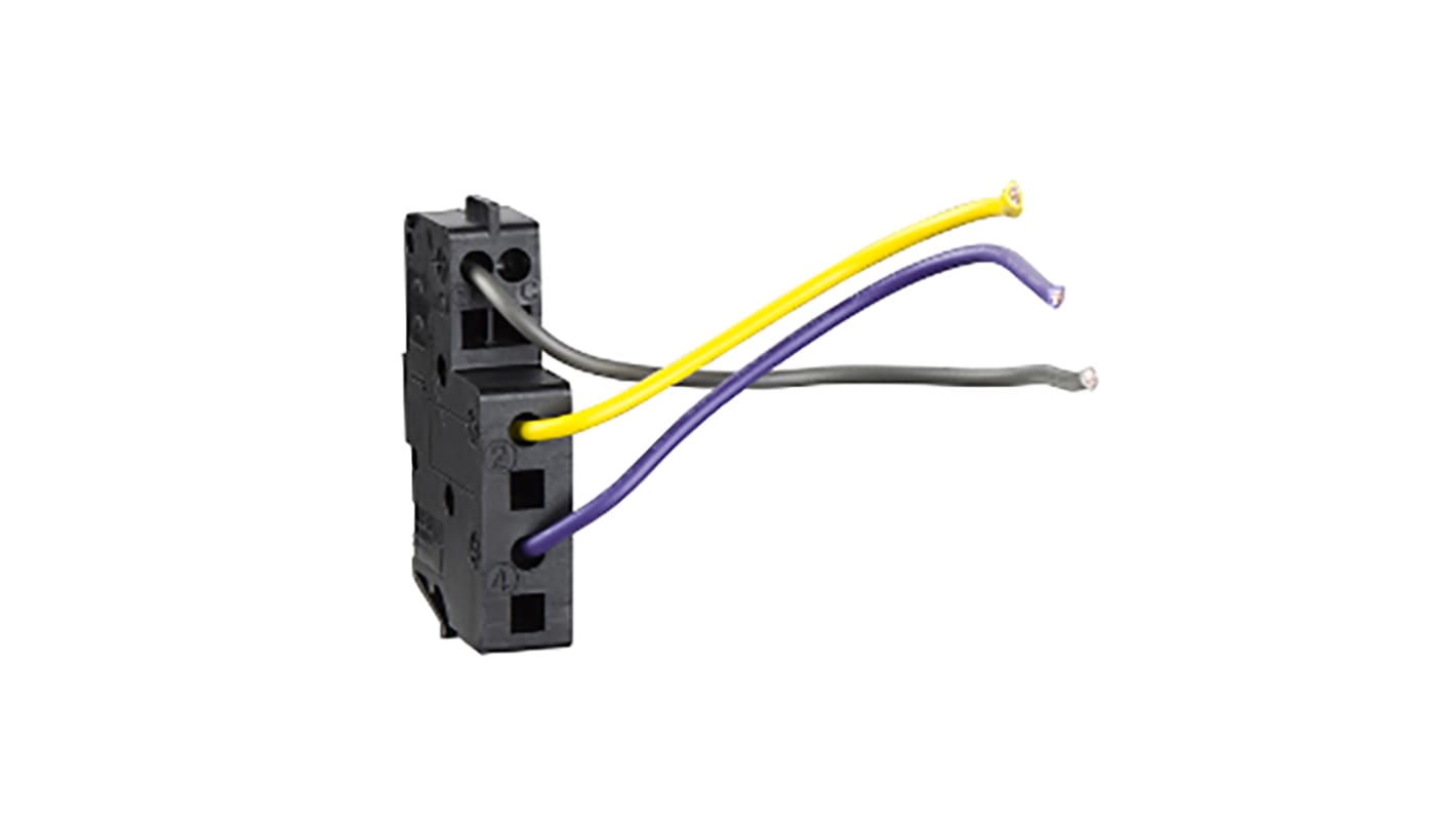 Contatto ausiliario Schneider Electric LV426951, 1CO, montaggio frontale, 5 A, 110 V c.c. e 690 V c.a., pre-cablato.