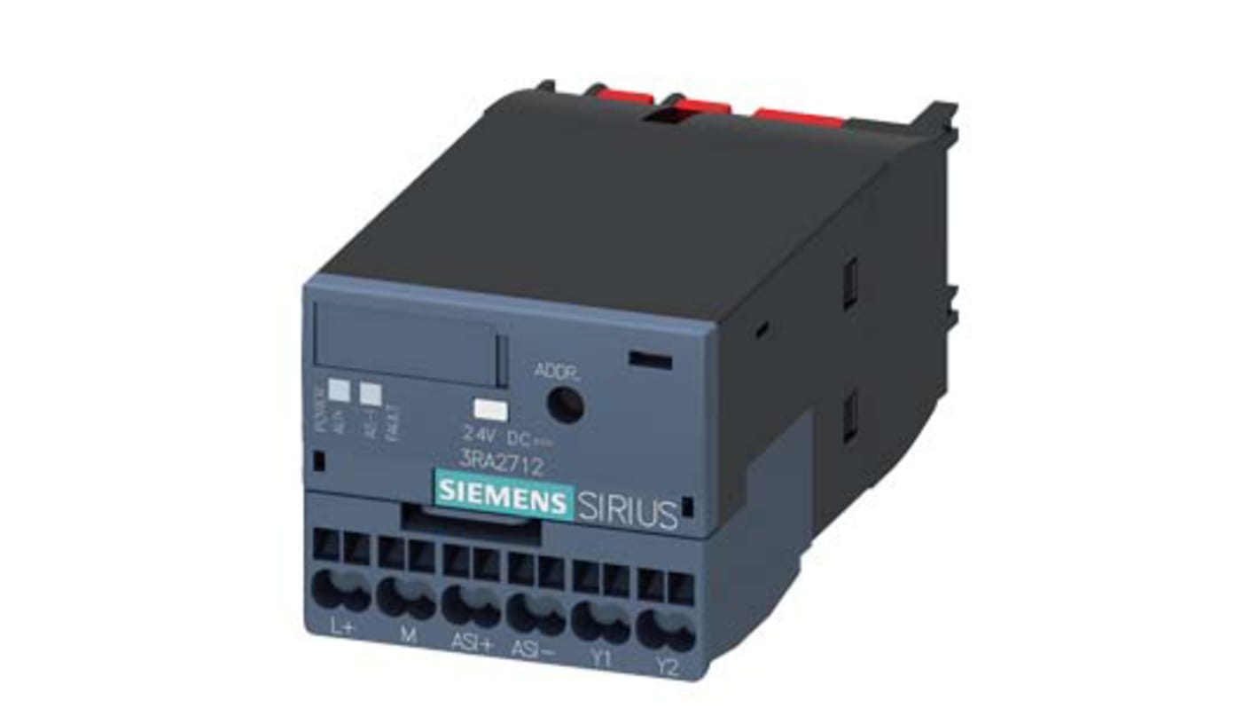 Modulo di avvio Siemens 3RA2712-2AA00 per contattori 3RT2, tensione 24 V c.c., installazione su terminale a molla.
