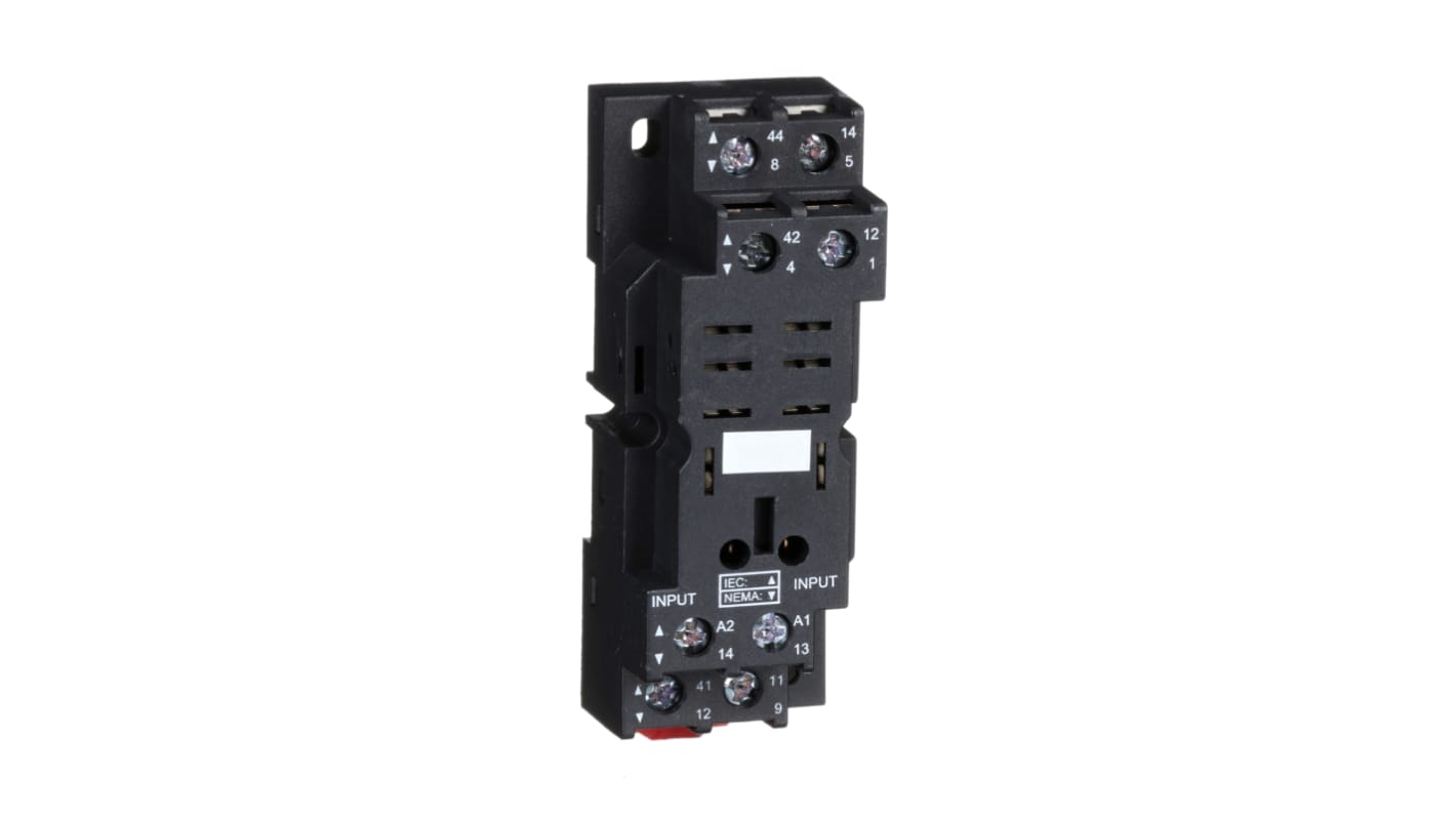 Zoccolo Harmony Relay RPZF2 di Schneider Electric, per relè a innesto, montaggio su guida DIN, 15 A, 250 V, 8 contatti.