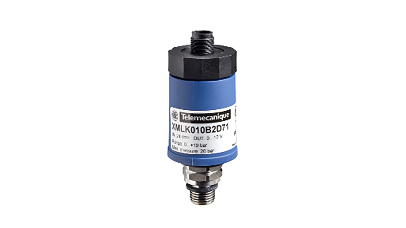 Sensore di pressione differenziale Telemecanique Sensors XMLK010B2D71, uscita analogica 0-10 V, intervallo 0-10 bar, custodia in acciaio inox.