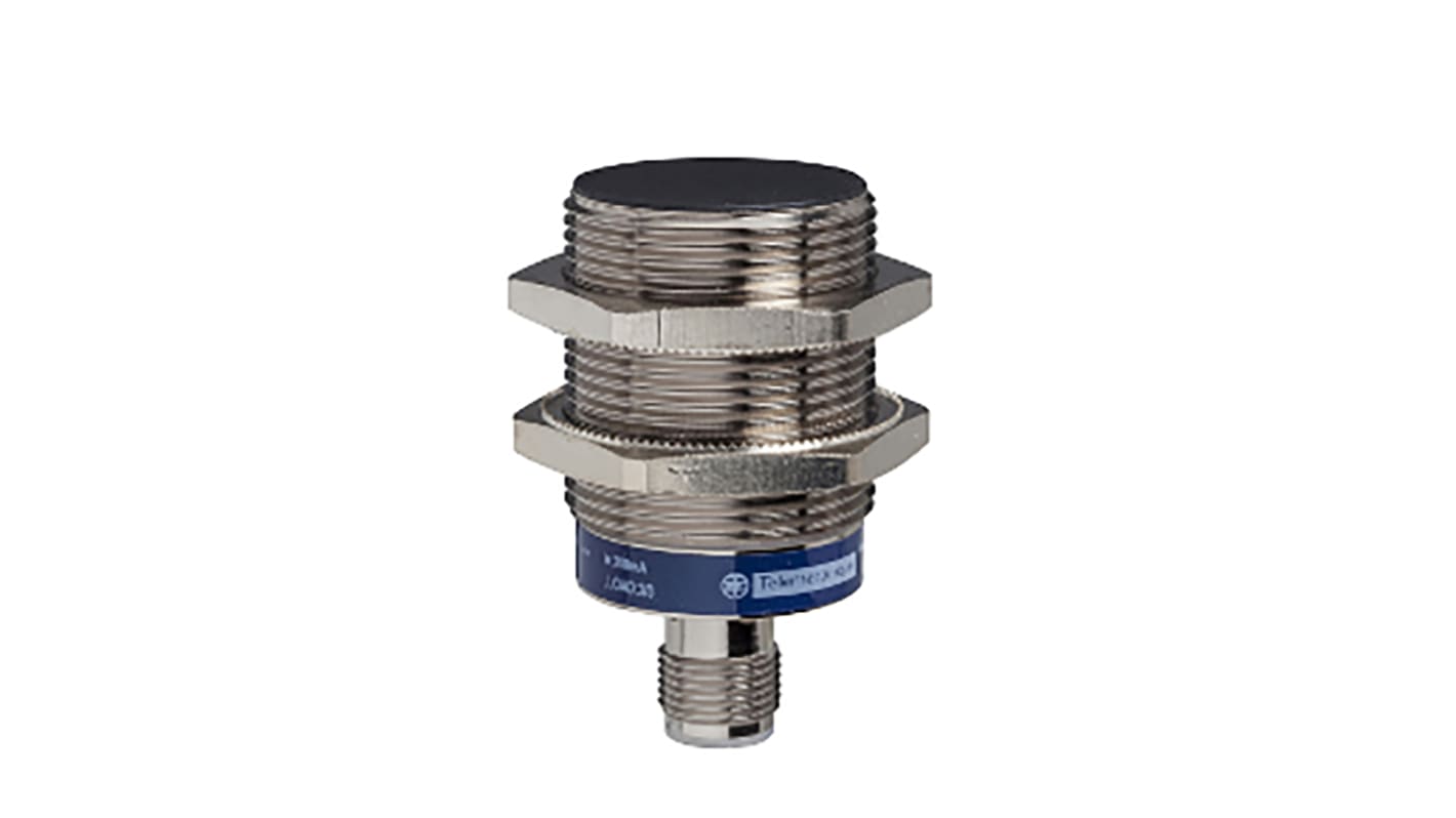 Sensore di prossimità cilindrico Telemecanique Sensors XS630B1DAM12, M30, rilevamento 15 mm, alimentazione 12-48 V c.c., grado di protezione IP67/IP69K.