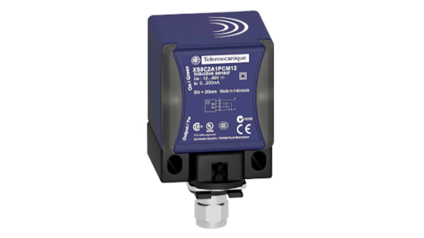 Telemecanique Sensors XS7C2A1DAM12, sensore induttivo con rilevamento 15 mm, alimentazione 12-48 V c.c., connettore M12.