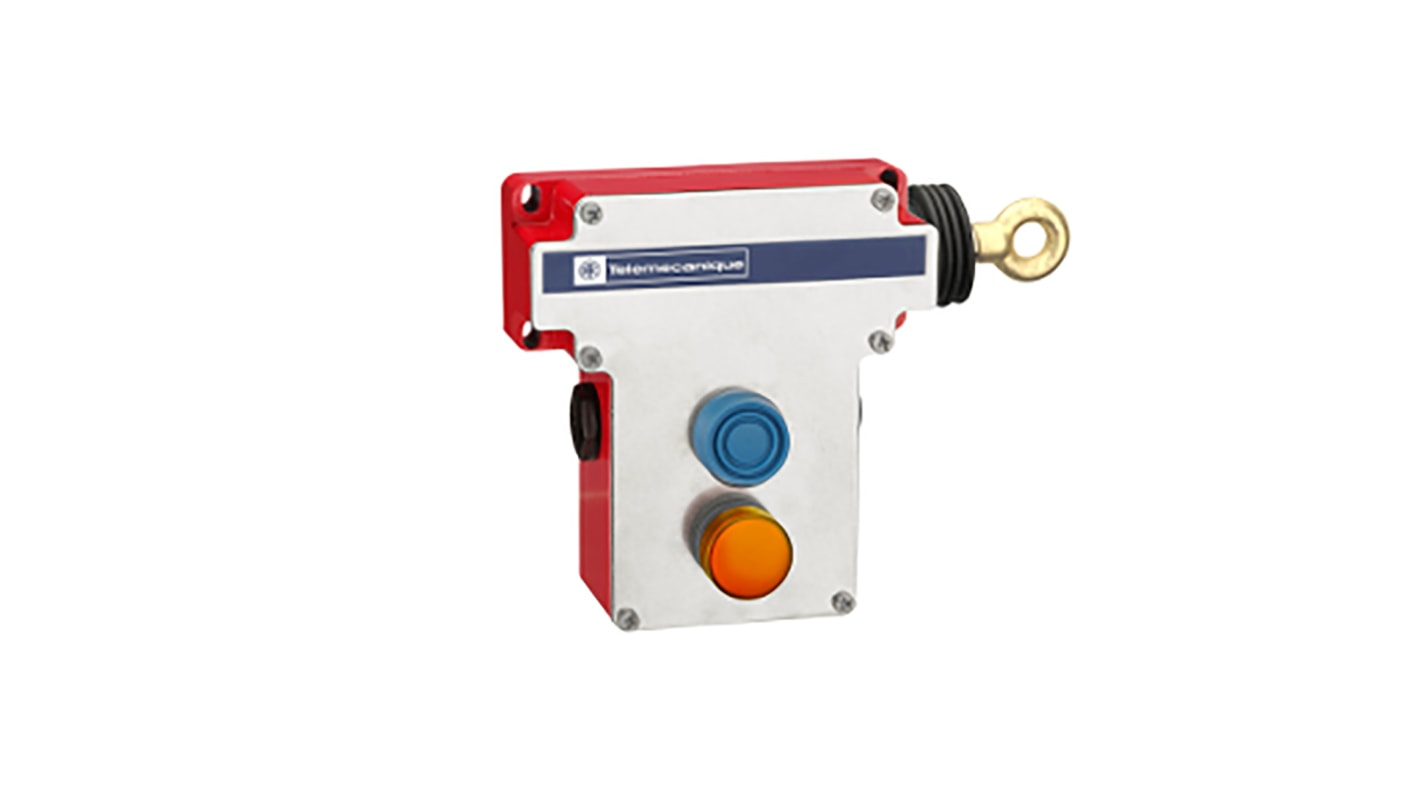 Interruttore a filo Telemecanique Sensors XY2CE1A297 - 70m cavo, montaggio lato destro, protezione IP66. Arresti di emergenza.