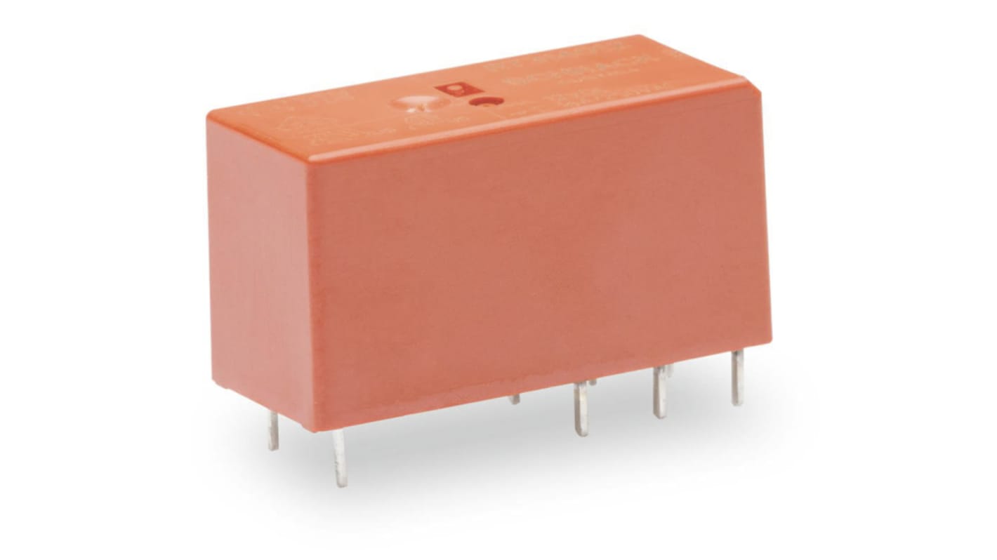 Modulo relè Wago 788-152 DPDT, tensione bobina 12V cc, corrente massima 8A, dimensioni 12.7mm x 29mm x 15.7mm.