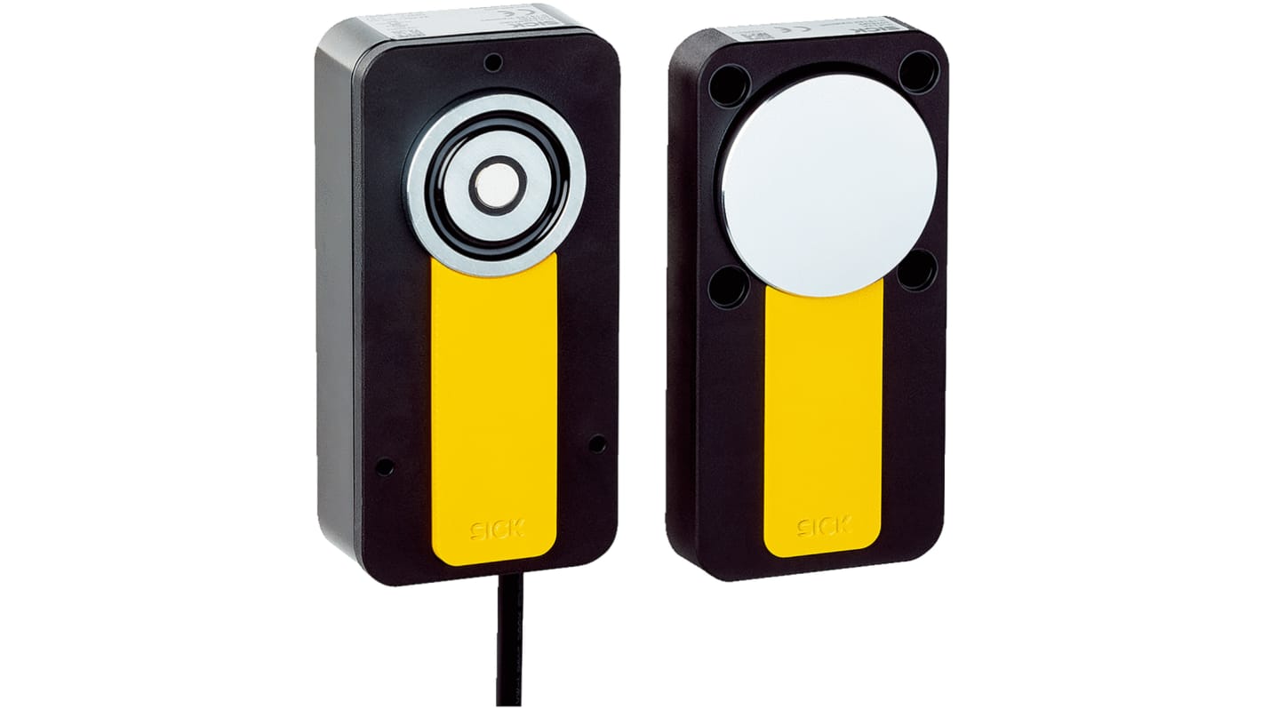 Interruttore di interblocco a solenoide Sick MLP1-SMMC0AC, 24V cc, custodia in alluminio, protezione IP67, dimensioni 120 x 38,5 x 60 mm.