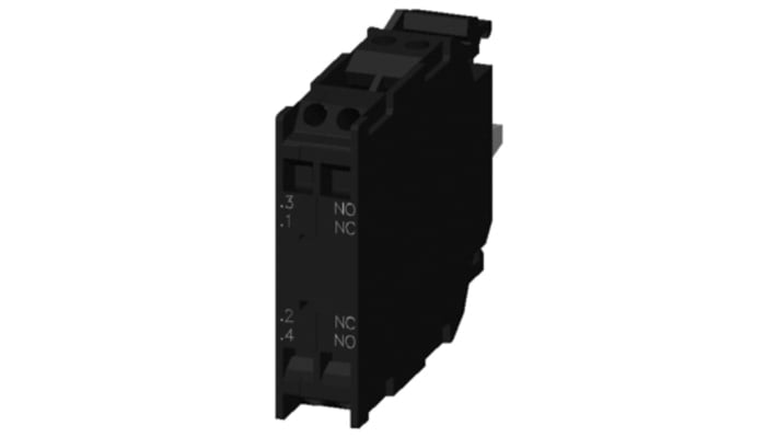 Interruttore Siemens 3SU1400-1AA10-3FA0 con contatto NA e NC, 5-500V ca/cc, terminale a vite, LED integrati. Ideale per sistemi di controllo elettrico.