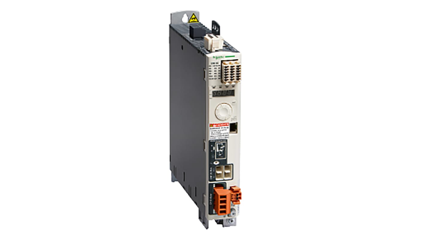 Servocomando Schneider Electric LXM32CD30M2, 3 fasi, potenza 3 kW, 480 V, dimensioni 68x237x270 mm, con feedback encoder.
