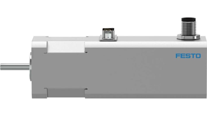 Motore passo-passo ibrido Festo EMMS-ST-42-S-SEB-G2, angolo di passo 1,8°, tensione 48 V, peso 600 g, grado di protezione IP54.