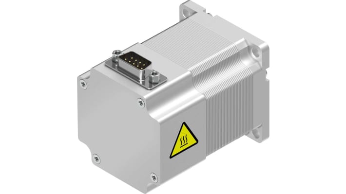 Motore passo-passo ibrido Festo EMMS-ST-57-S-S-G2, coppia di tenuta 0.8 Nm, dimensioni 20.6 mm x 73.5 mm, grado di protezione IP54.