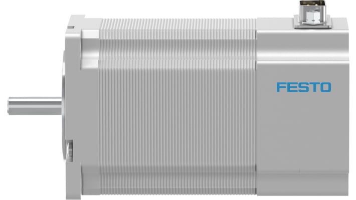 Motore passo-passo ibrido Festo EMMS-ST-57-M-S-G2, 1.8° di passo, 48 V, 5 A, IP54, 1.1 kg, lunghezza asta 20.6 mm.