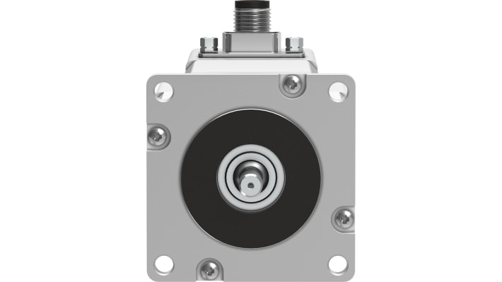 Motore passo-passo ibrido Festo EMMS-ST-57-M-SE-G2, angolo di passo 1.8°, coppia di tenuta 1.4Nm, dimensioni 124mm di profondità.