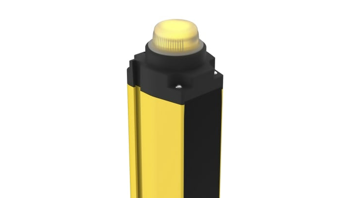 Barriera fotoelettrica Banner SGSXP3-400Q88, 3 fasci, risoluzione 400mm, distanza rilevamento 6-60m, dimensioni 906,35 x 52 x 56,9 mm.