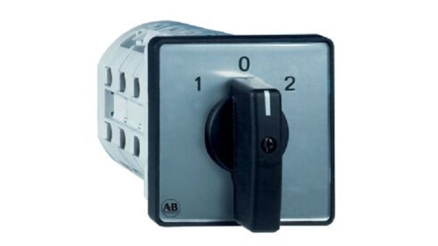 Interruttore a camma Allen Bradley Guardmaster 194LE123253, 3 poli, 3 posizioni, corrente 12A, dimensioni 41.91 x 41.91 x 83.74 mm.