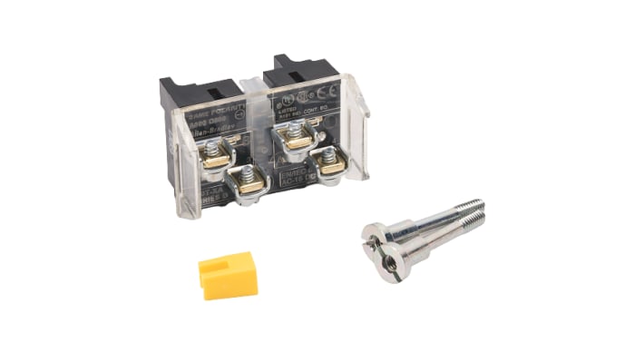 Blocco contatti Allen Bradley 800T-XA, 1CO, terminali a vite, corrente 10 A, tensione 600 V, grado di protezione IP66.