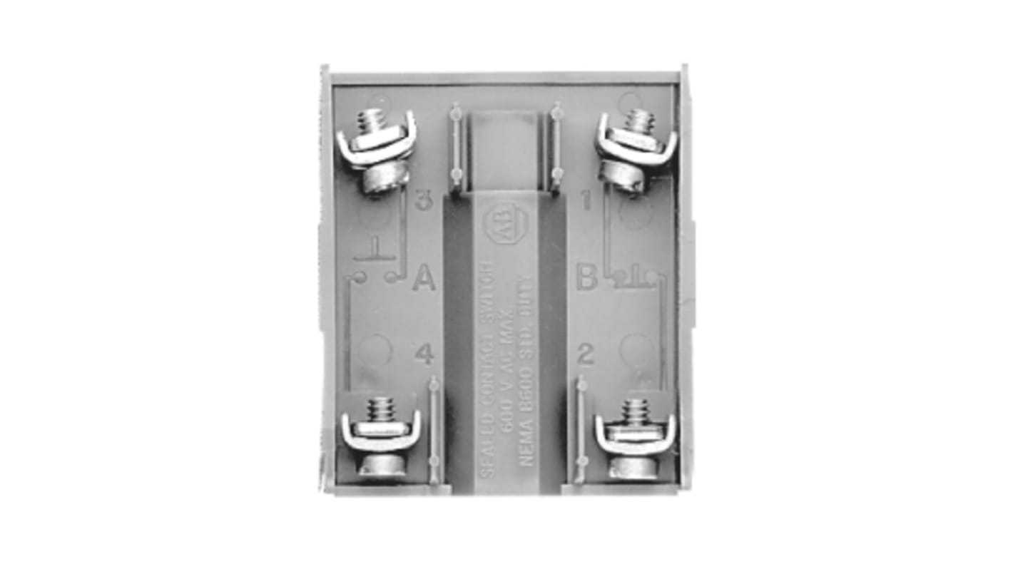 Blocco contatti Allen Bradley 800T-XA1, 1CO a vite, 10 A, SPDT, per installazione in ambienti difficili.
