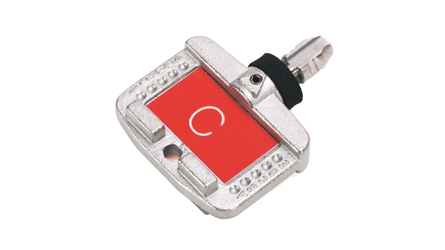 Allen Bradley Guardmaster 440T-AKEYE100D, interruttore di interblocco di sicurezza a chiave con componenti in acciaio inox e cappuccio protettivo.