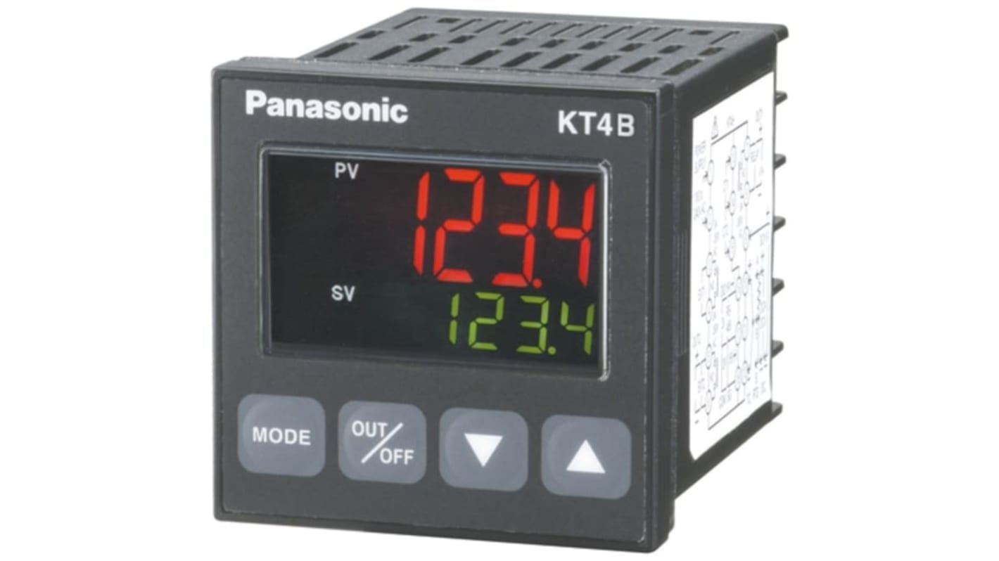 Termoregolatore PID Panasonic AKT4H212200, digitale 1/16 DIN, montaggio a pannello, IP66, 24 V, multi-ingresso.