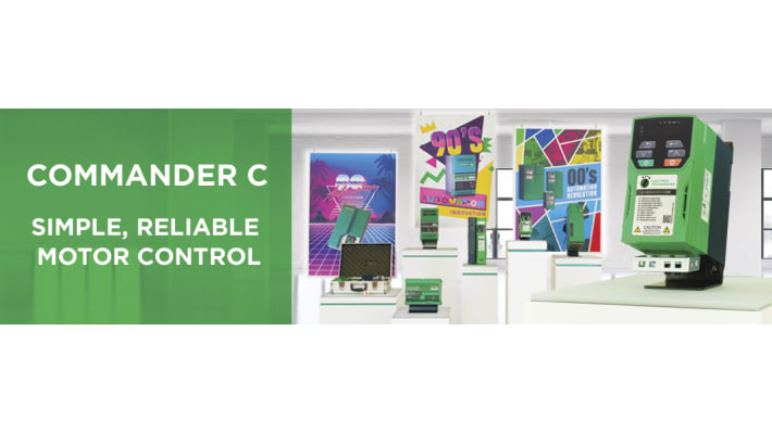 Inverter Control Techniques C300-03400056, 2,2 kW, 3 fasi, montaggio a pannello, dimensioni 90x160x226 mm.
