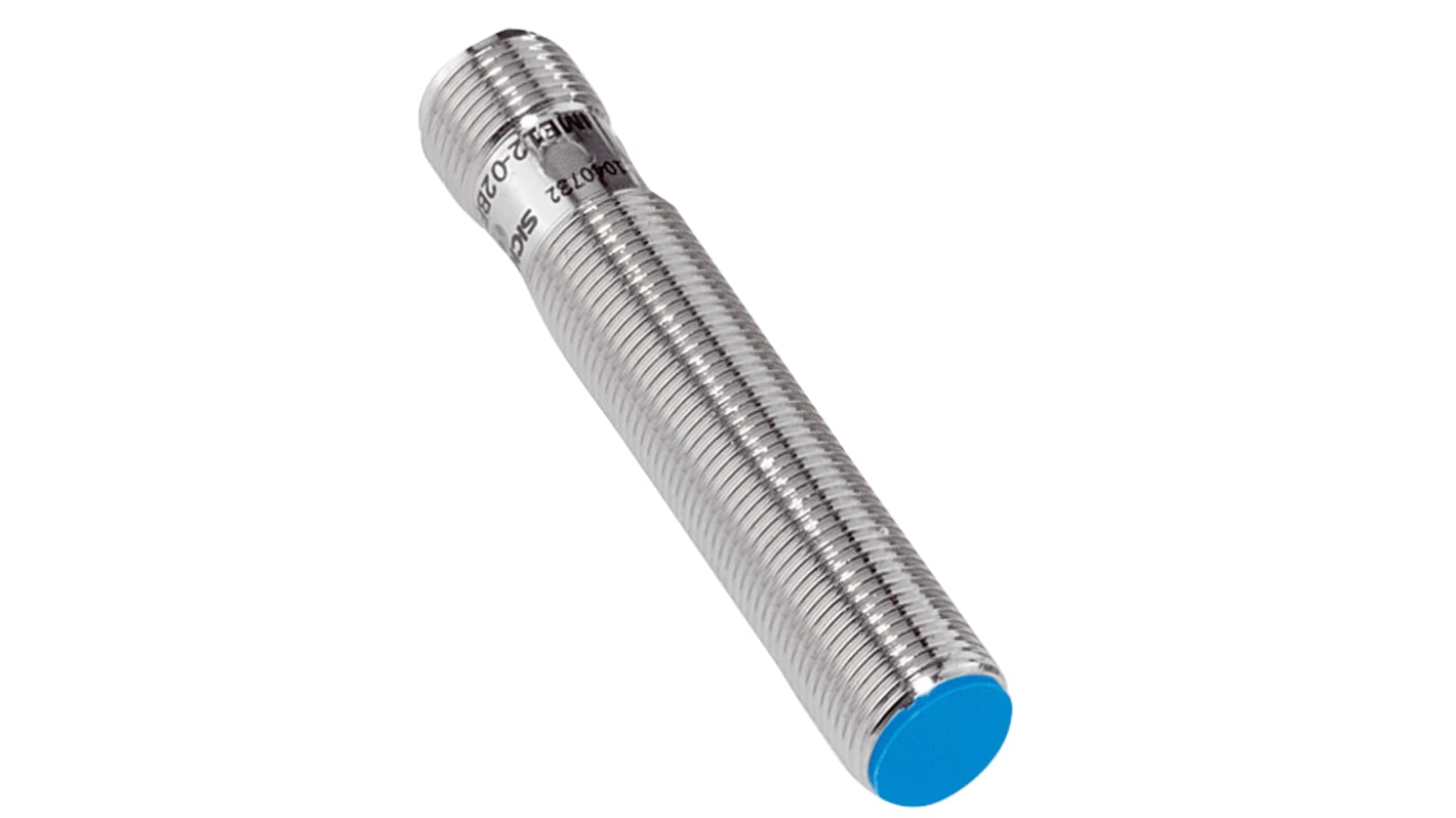 Sensore di prossimità cilindrico Sick IME12-06BPOZC0S, PNP M12, raggio di rilevamento 6 mm, grado di protezione IP67.