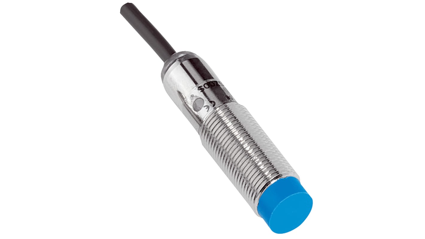 Sensore di prossimità cilindrico Sick IME12-10NPSZW2K, PNP-NO, 10 mm, IP67, 10-30 V c.c., dimensioni 44 mm x 12 mm.