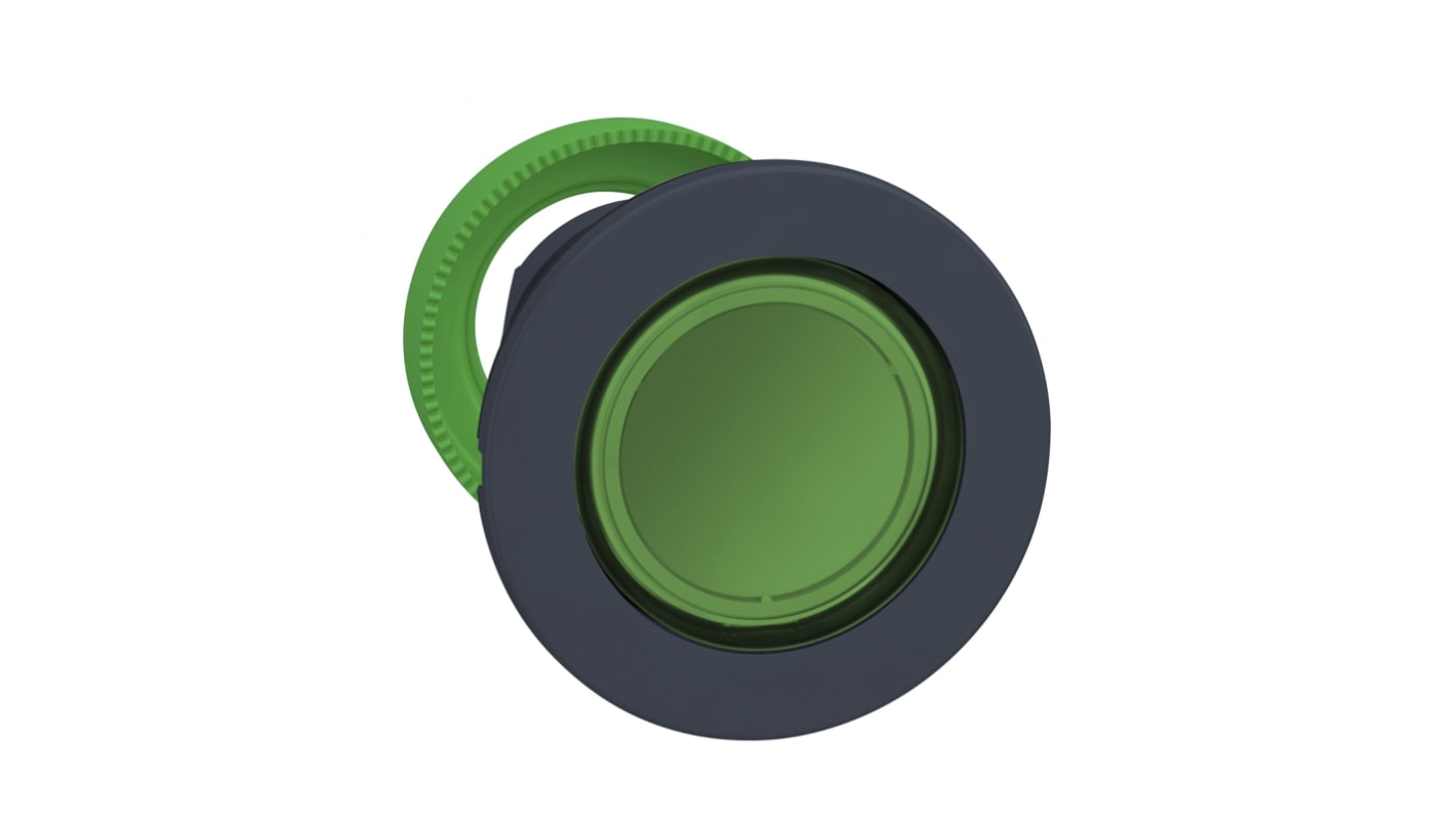 Attuatore pulsante mantenuto Schneider Electric ZB5FH033, verde, diametro foro 30 mm, protezione IP66/IP67/IP69K.