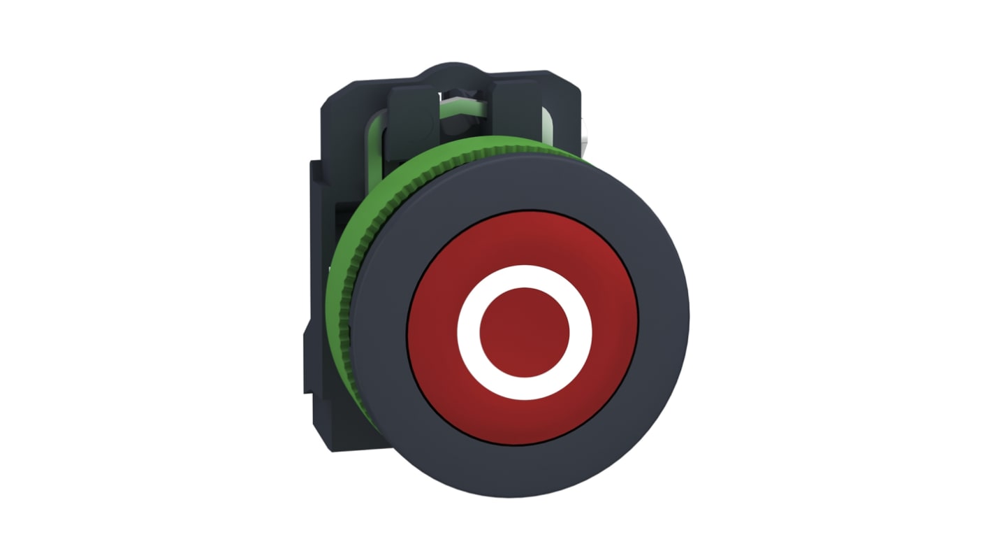 Pulsante SPST Schneider Electric XB5FA4322, montaggio a pannello, diametro 30mm, colore rosso, protezione IP69.