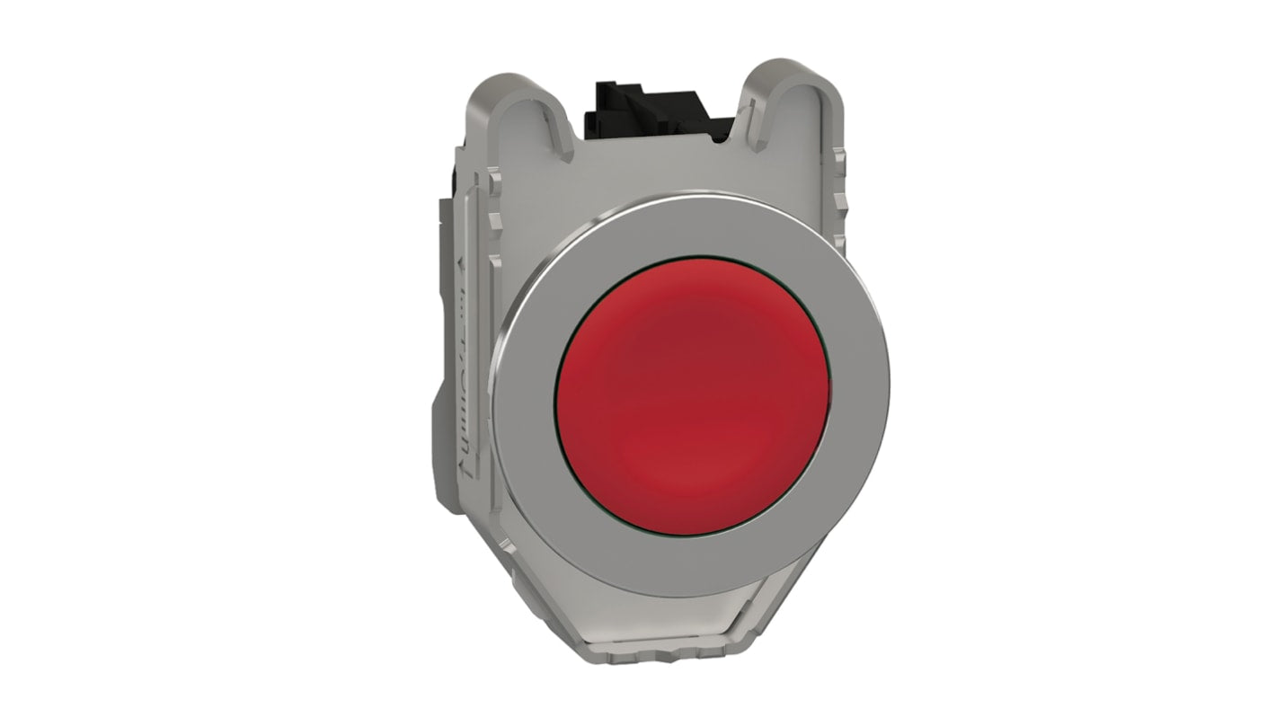 Pulsante SPST Schneider Electric XB4FA42, montaggio a pannello, rosso, diametro 36.5mm, resistenza alle vibrazioni, 600V.