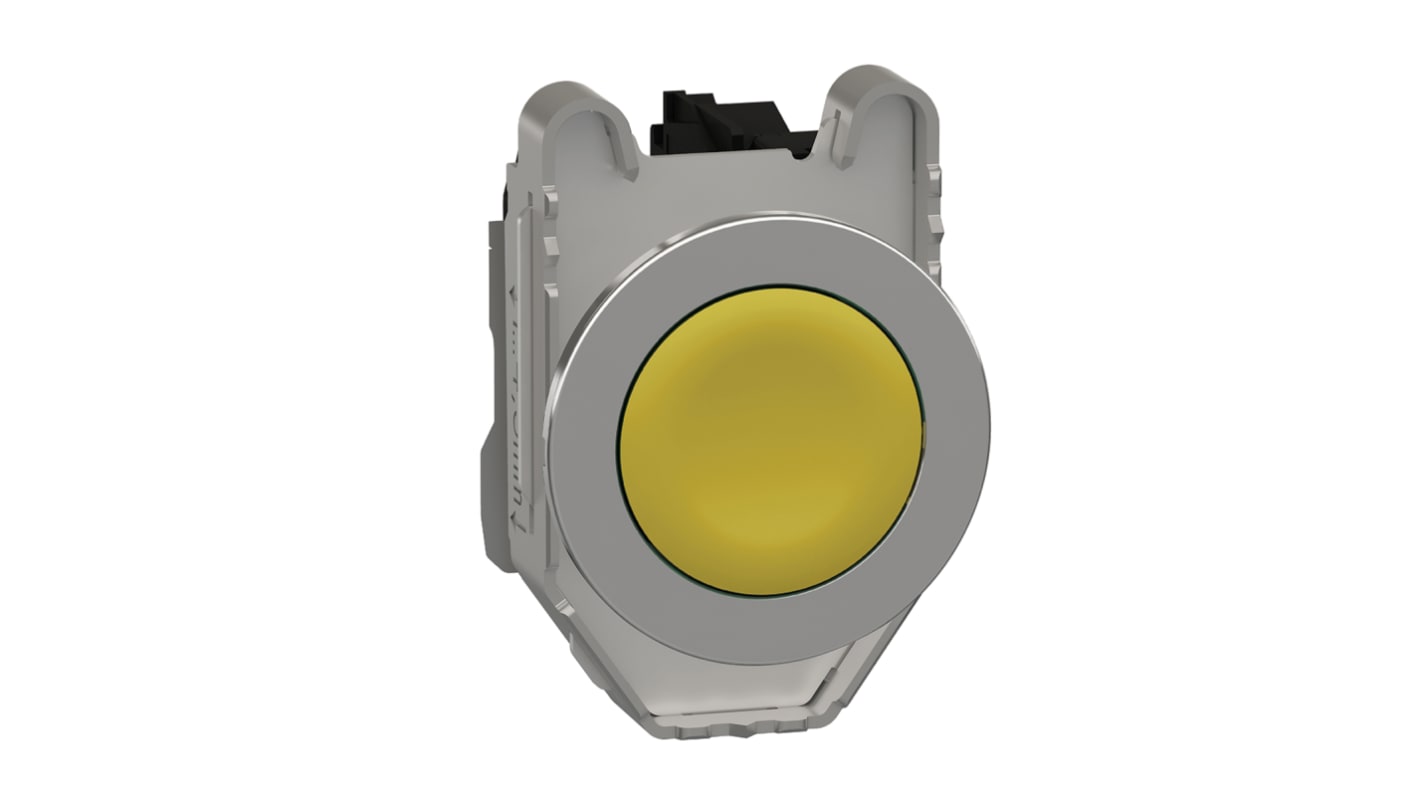 Pulsante SPST Schneider Electric XB4FA51, montaggio a pannello, diametro 30mm, colore giallo, contatto 1NO, resistenza alle vibrazioni.