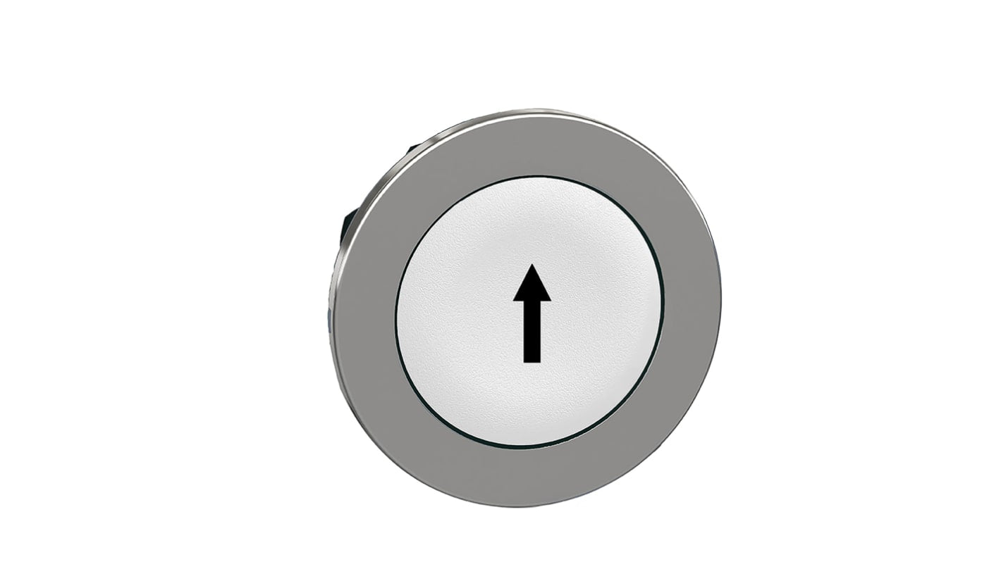 Attuatore pulsante rotondo ZB4FA334 di Schneider Electric, diametro foro 30 mm, colore bianco, protezione IP66/IP67/IP69K.