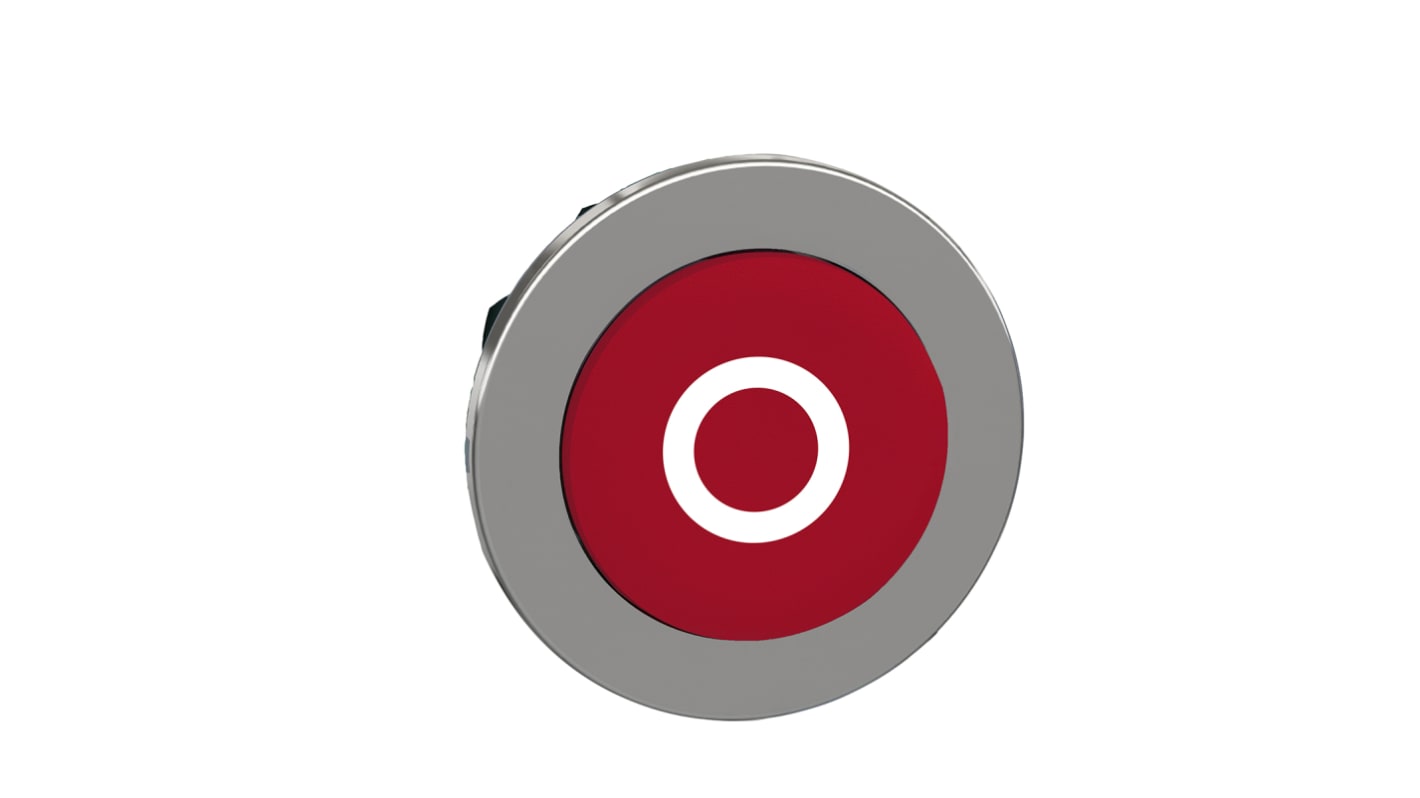 Attuatore pulsante rotondo ZB4 di Schneider Electric, diametro foro 30 mm, colore rosso, protezione IP66/IP67/IP69K.