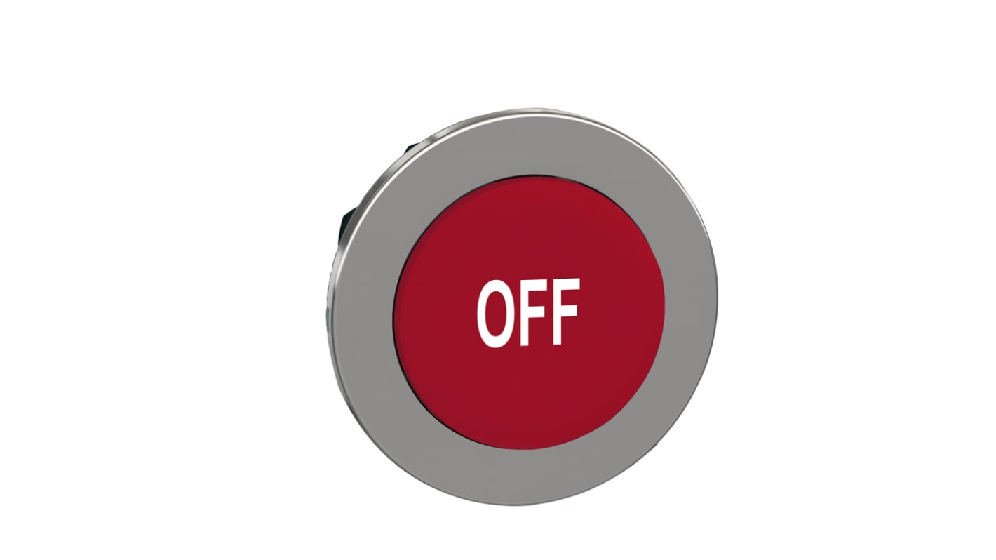 Attuatore pulsante rotondo ZB4 di Schneider Electric, diametro foro 30 mm, colore rosso, protezione IP66/IP67/IP69K.