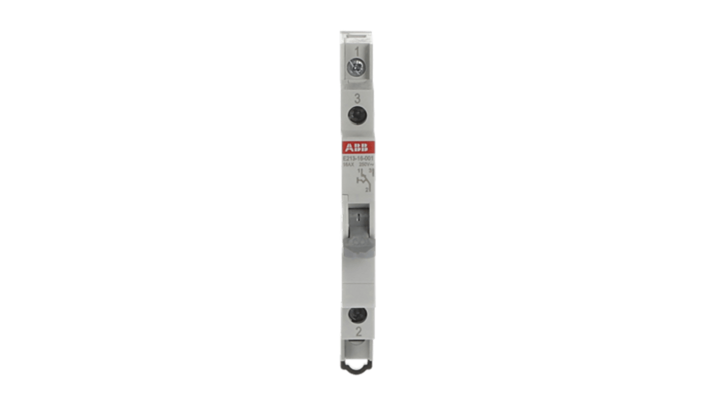 Commutatore ABB 703040, 16A, 250 V, 1 CO/2 CO, larghezza modulo 0,5/1, serie E213.